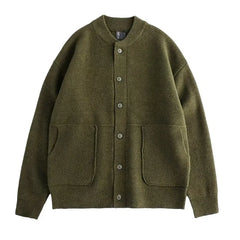 Cardigan Men's Knitted Round Neck Sweater