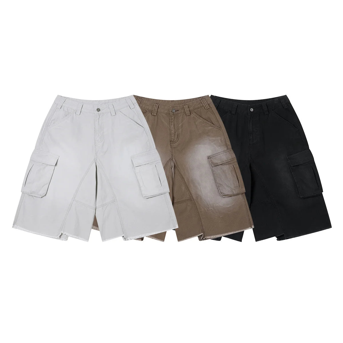 Heavyweight Acid Washed 100% Cotton 310gsm Cargo Shorts