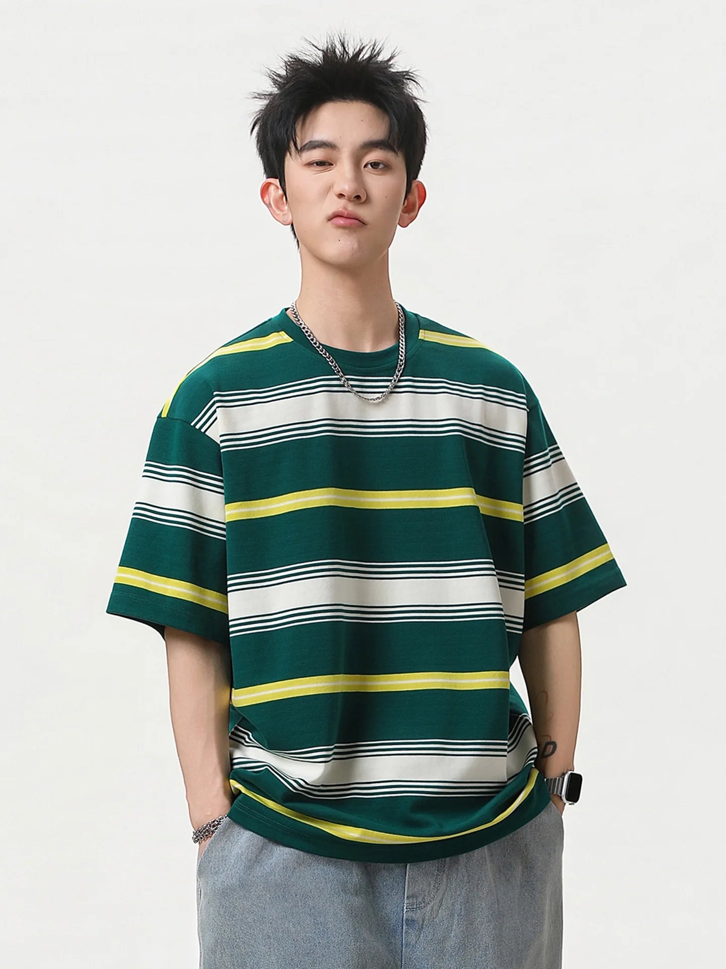 High Street Striped T-Shirt Short Sleeve