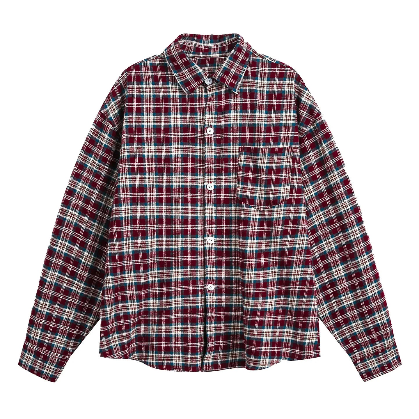 Men's  Plaid Long-Sleeved Shirt