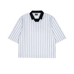 Polo Shirt Boxy Striped Short Sleeve