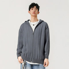 Casual Outerwear Jacquard Zipper Coat