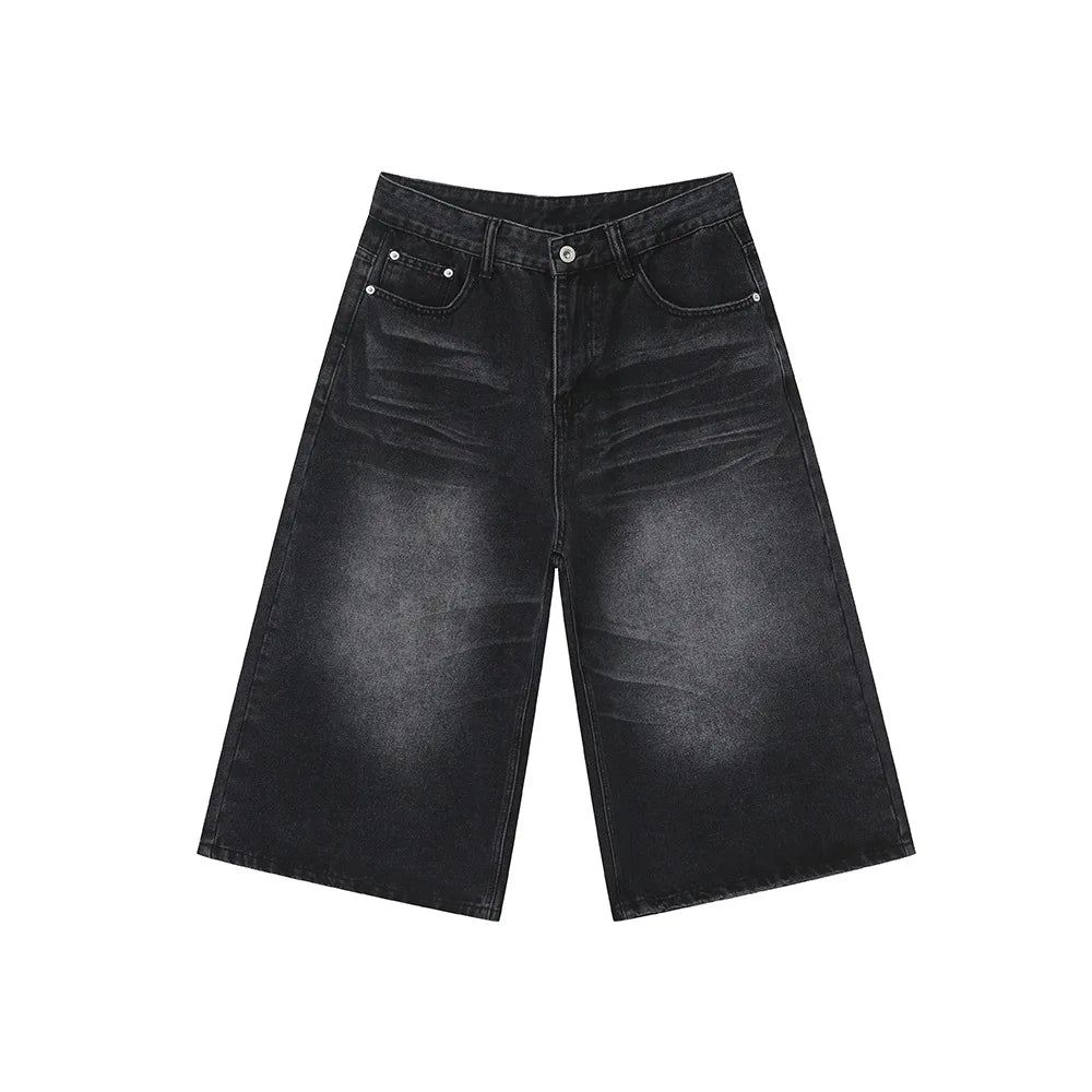 Washed Retro Denim Shorts