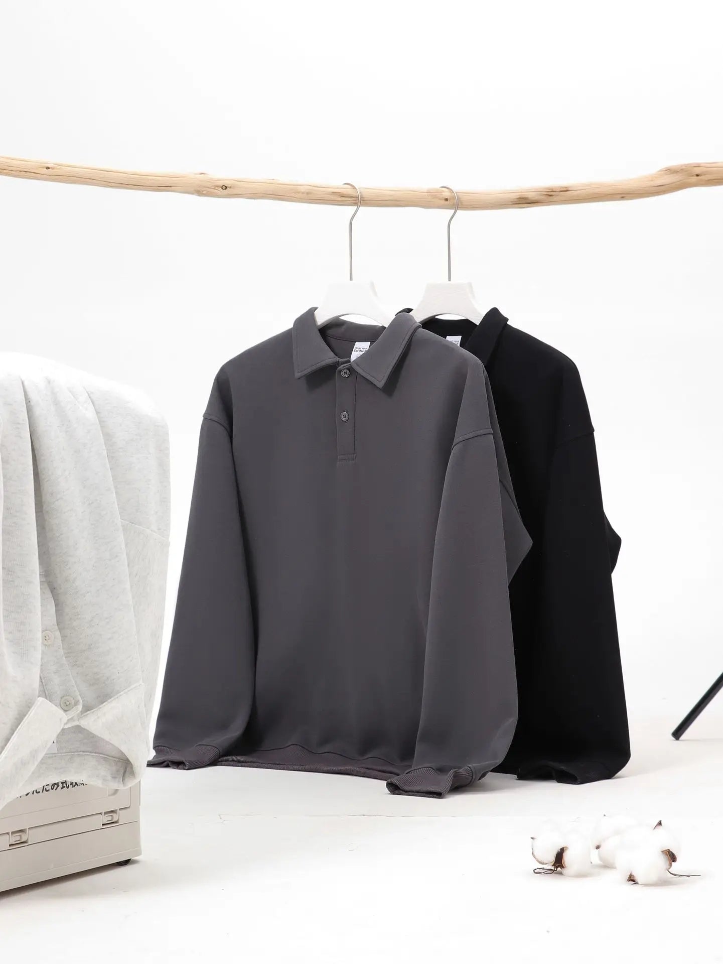 Men's High Street Fashion 350gsm Solid Color Polo