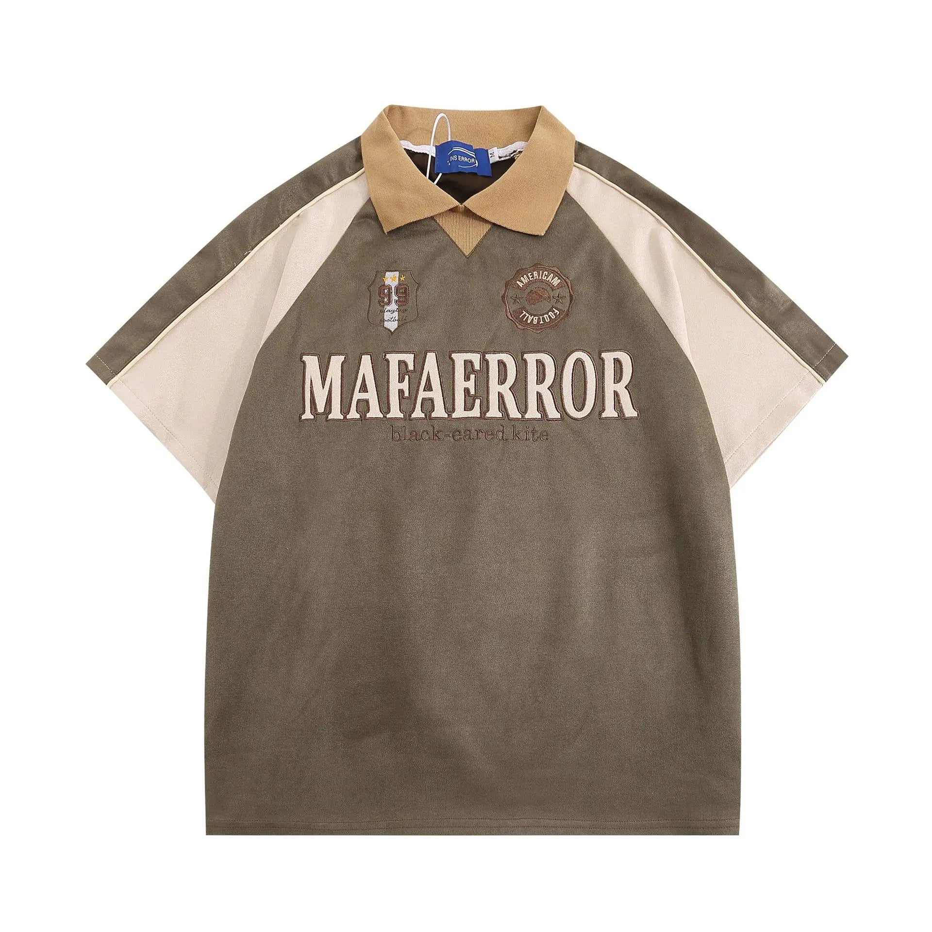 Men's Polo Patchwork Streetwear Football Jersey