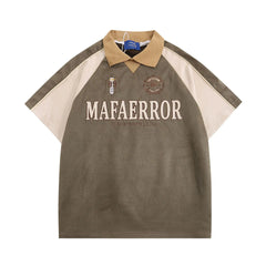 Men's Polo Patchwork Streetwear Football Jersey