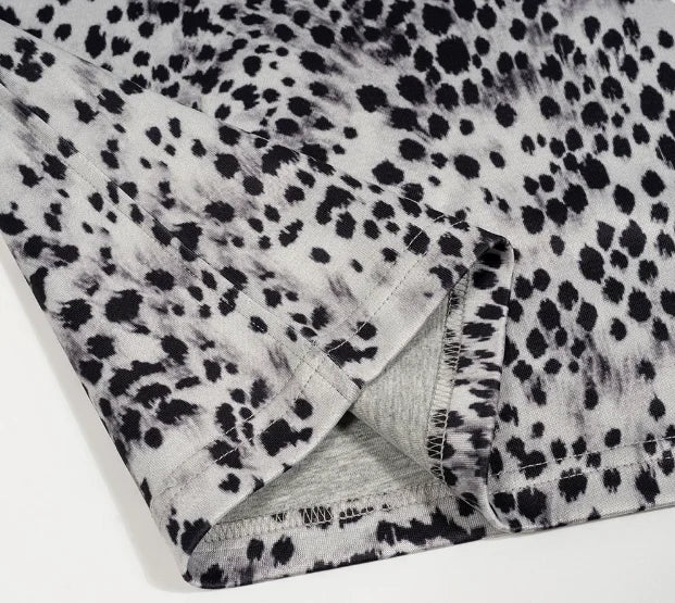 240gsm Double-sided Leopard Print Short-sleeved