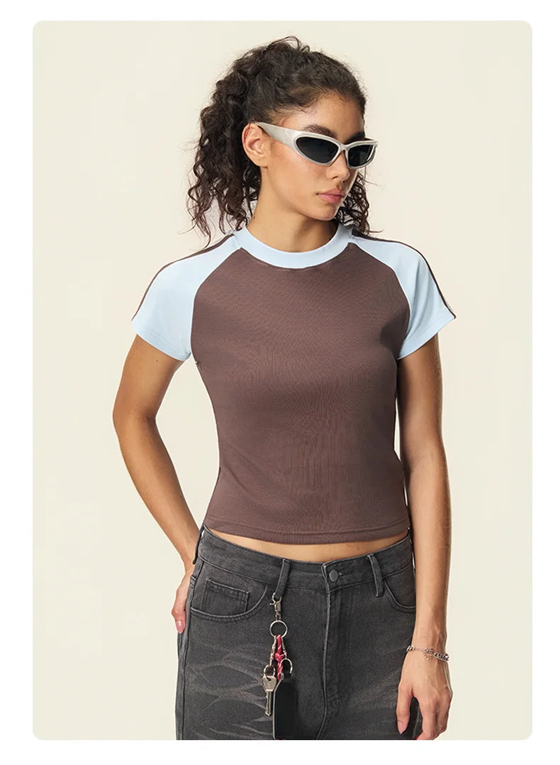 Women's Slim Fit Cotton 260gsm Cropped Sleeve Short Sleeve