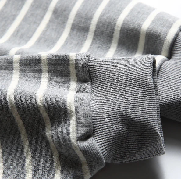 Unisex Loose Striped Long Sleeve Sweatshirts