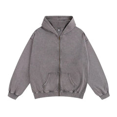 Acid Washed Zipper Hoodie