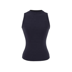 Fashion Ladies Solid Ribbed Sleeveless Women Tank Top