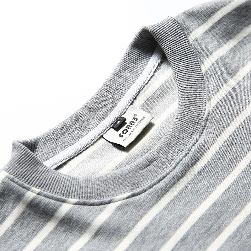 Unisex Loose Striped Long Sleeve Sweatshirts