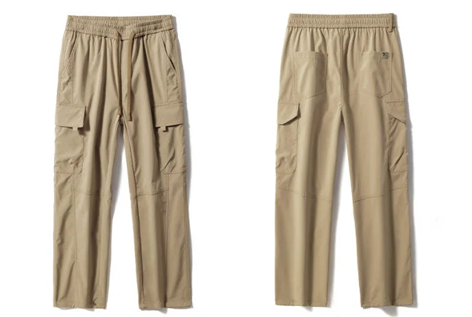 Spring Lightweight Casual Solid Color Flat Cargo Pants