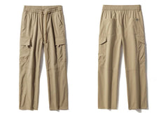 Spring Lightweight Casual Solid Color Flat Cargo Pants