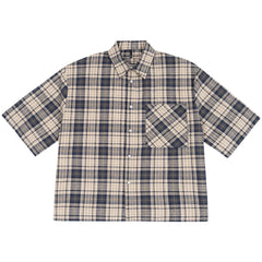 Men's Boxy Fit Streetwear Plaid Short Sleeve