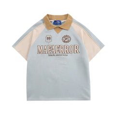 Men's Polo Patchwork Streetwear Football Jersey
