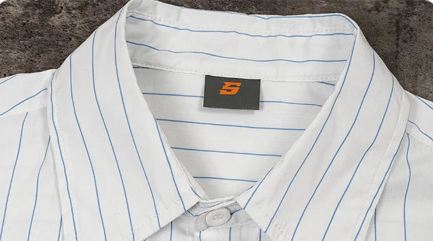 Button Short Sleeve Stripe T-Shirt