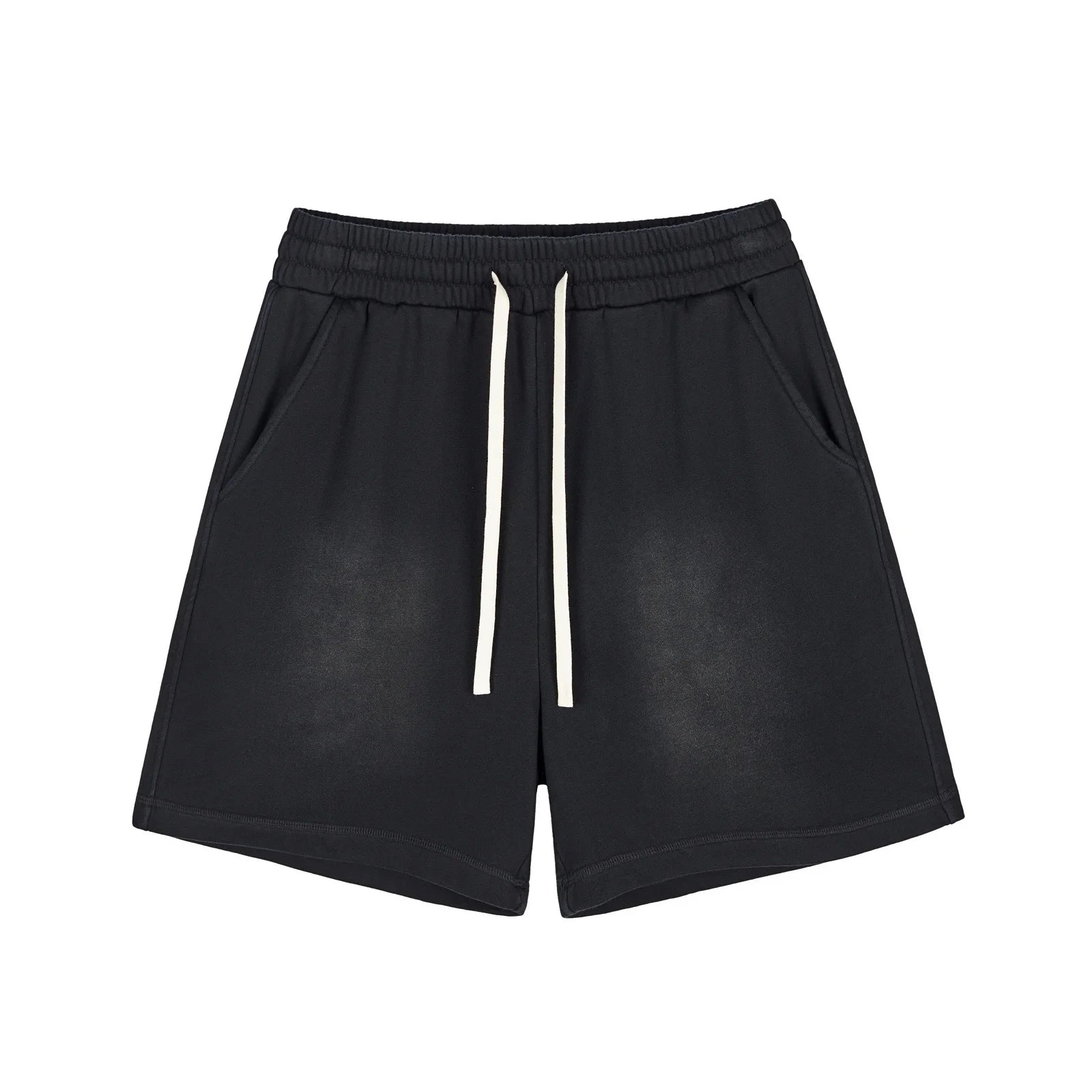 Solid Pattern 350gsm Wide Leg Acid-Wash Baggy Short
