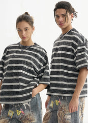 Boxy Fit Striped 260gsm Short Sleeve