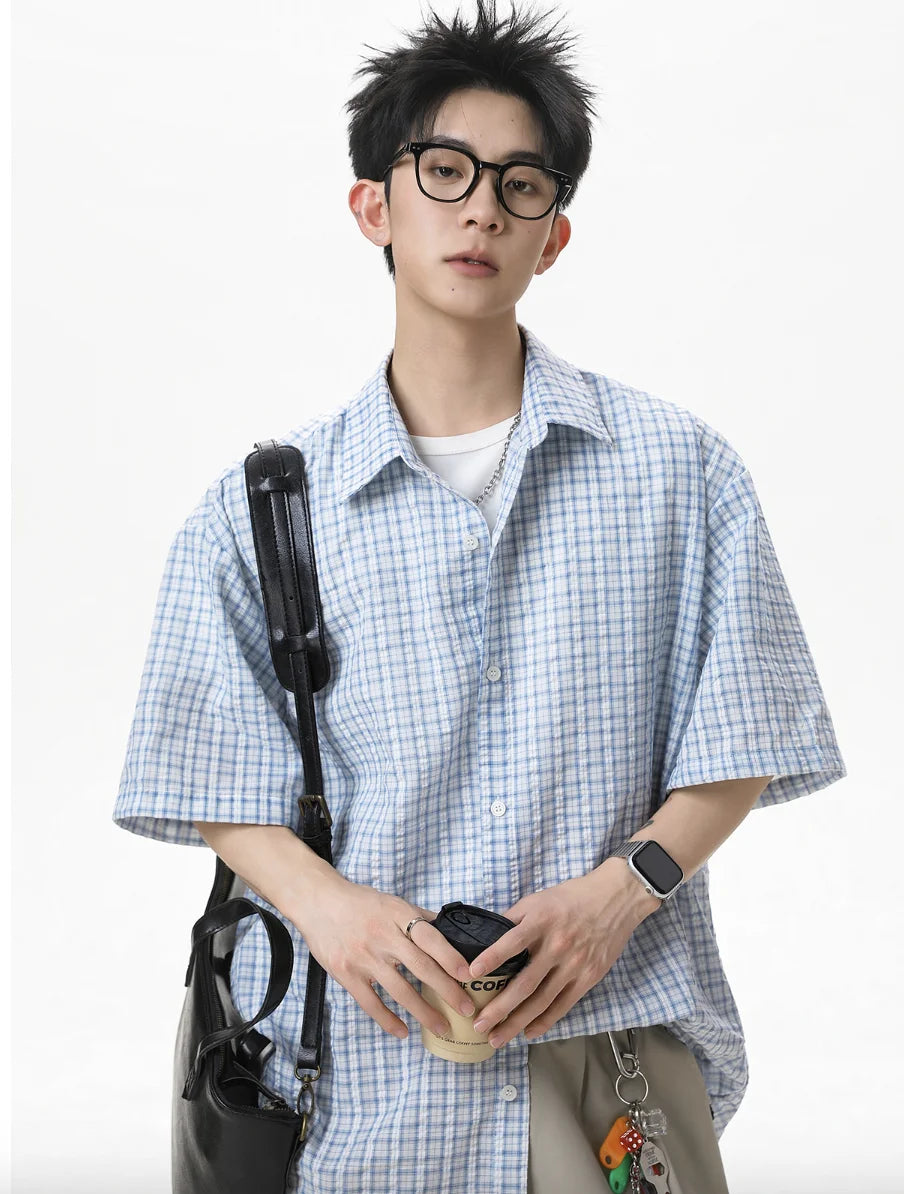 Summer Casual Plaid Button-Up Short Sleeve
