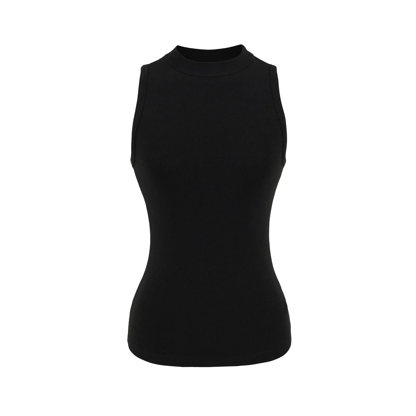 Fashion Ladies Solid Ribbed Sleeveless Women Tank Top