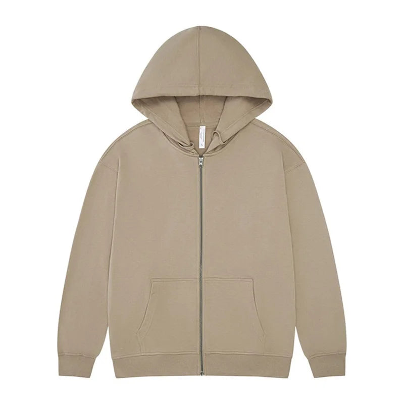 Cotton 330g Terry Hooded Zipper Hoodies