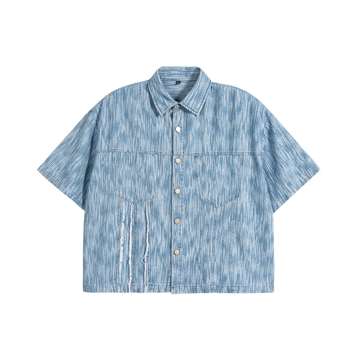 Distressed T Shirts Boxy Fit 230gsm Top Button-Up T-Shirt