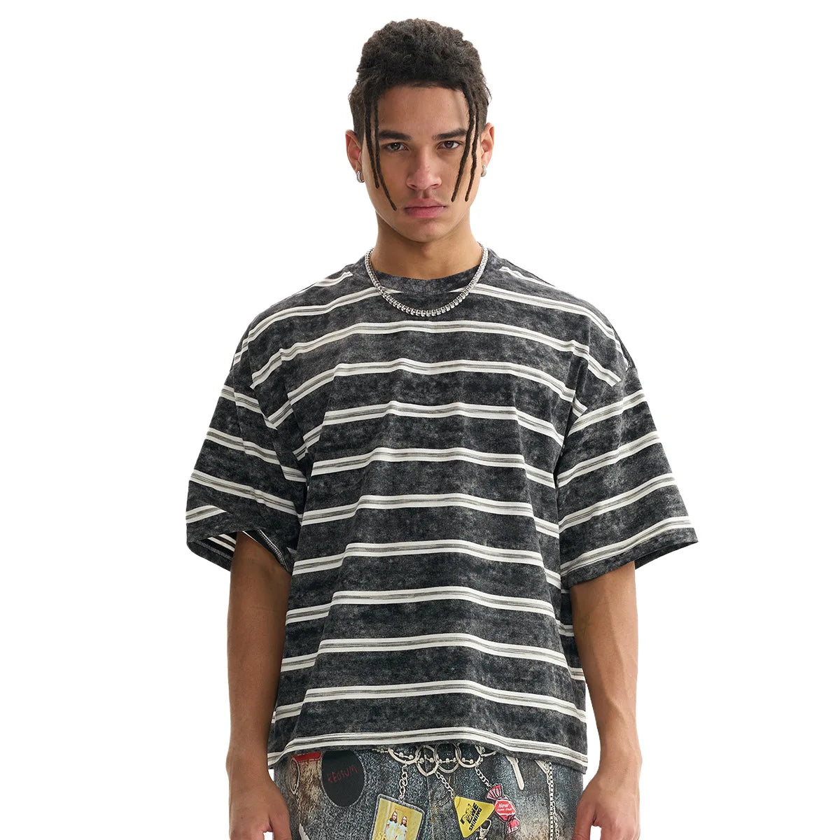 Boxy Fit Striped 260gsm Short Sleeve