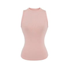 Fashion Ladies Solid Ribbed Sleeveless Women Tank Top