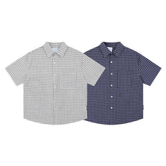 Men's Casual Boxy Plaid Short Sleeve Shirts