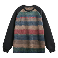 New Unisex American Retro Striped Pullover