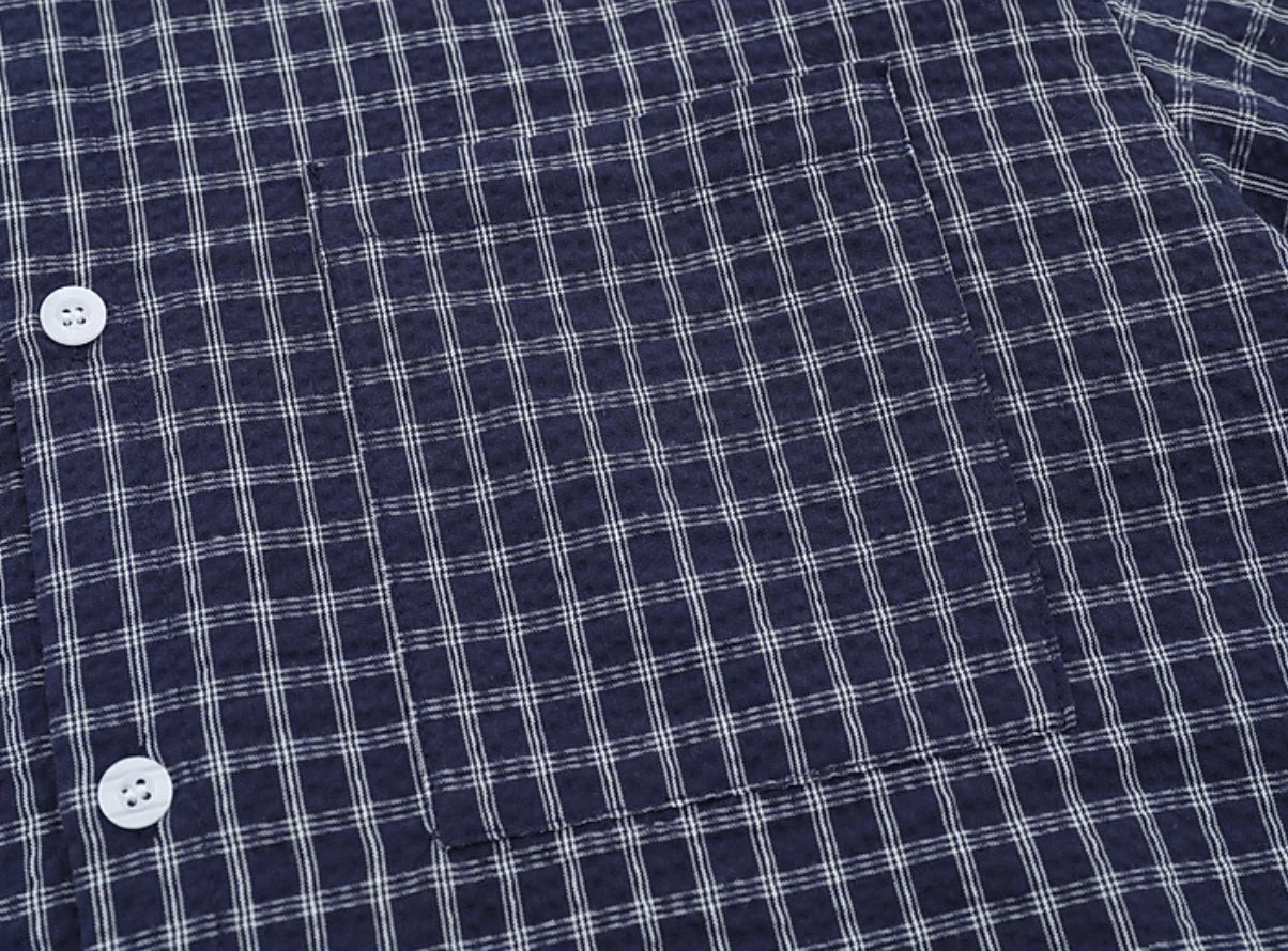 Men's Casual Boxy Plaid Short Sleeve Shirts