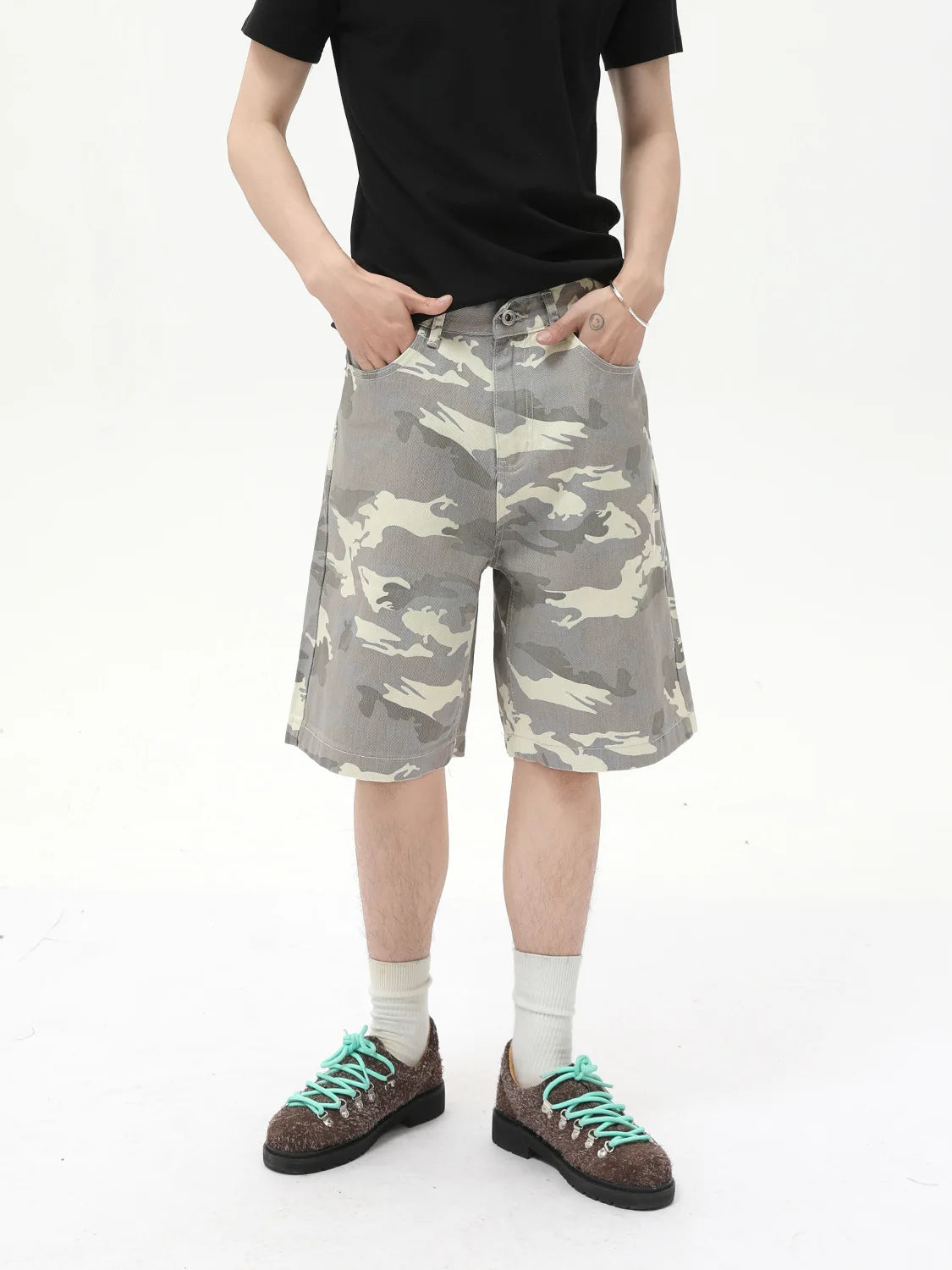 Summer Camo Cargo Baggy Shorts