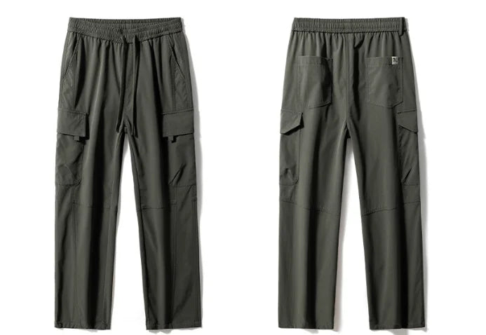 Spring Lightweight Casual Solid Color Flat Cargo Pants