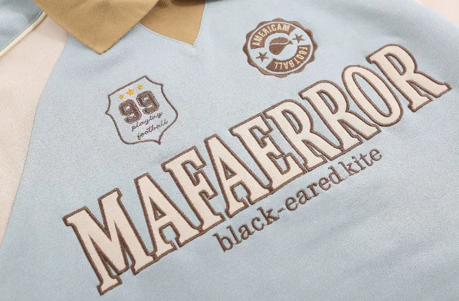 Men's Polo Patchwork Streetwear Football Jersey