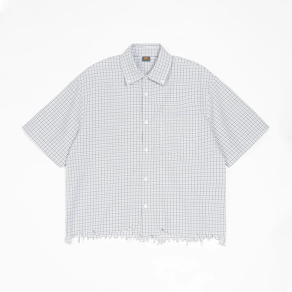 Summer Trendy Plaid Distressed Short-sleeved