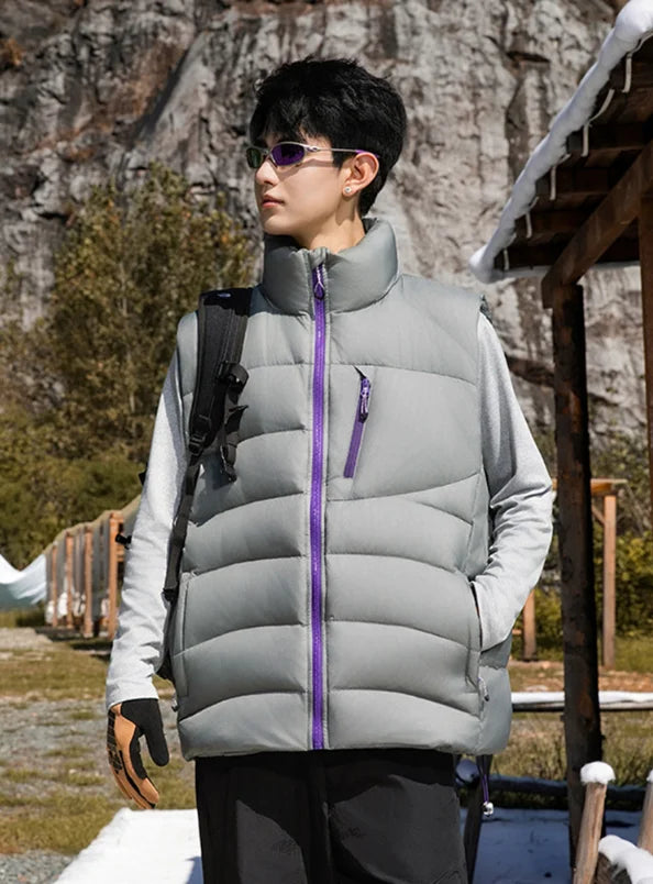 Men's Lightweight Soild Color Down Coat Vest