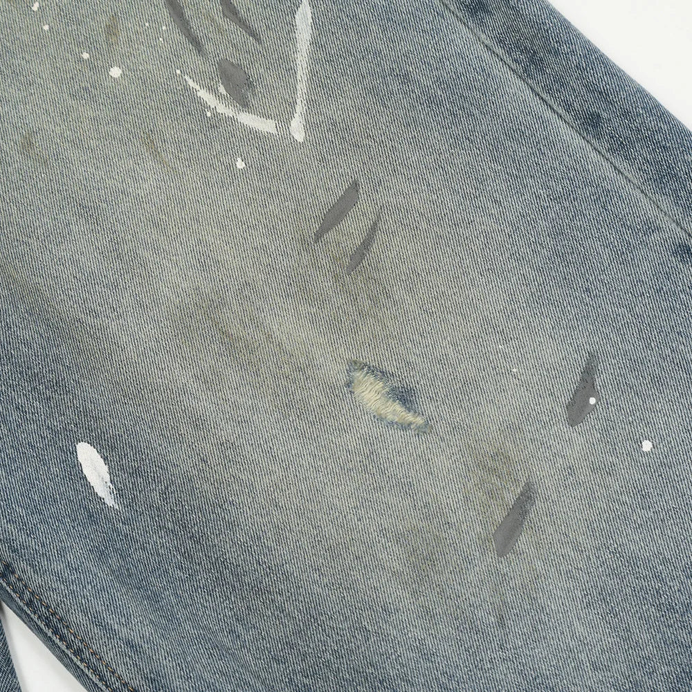 Baggy Flared Splash-Ink Design Jeans