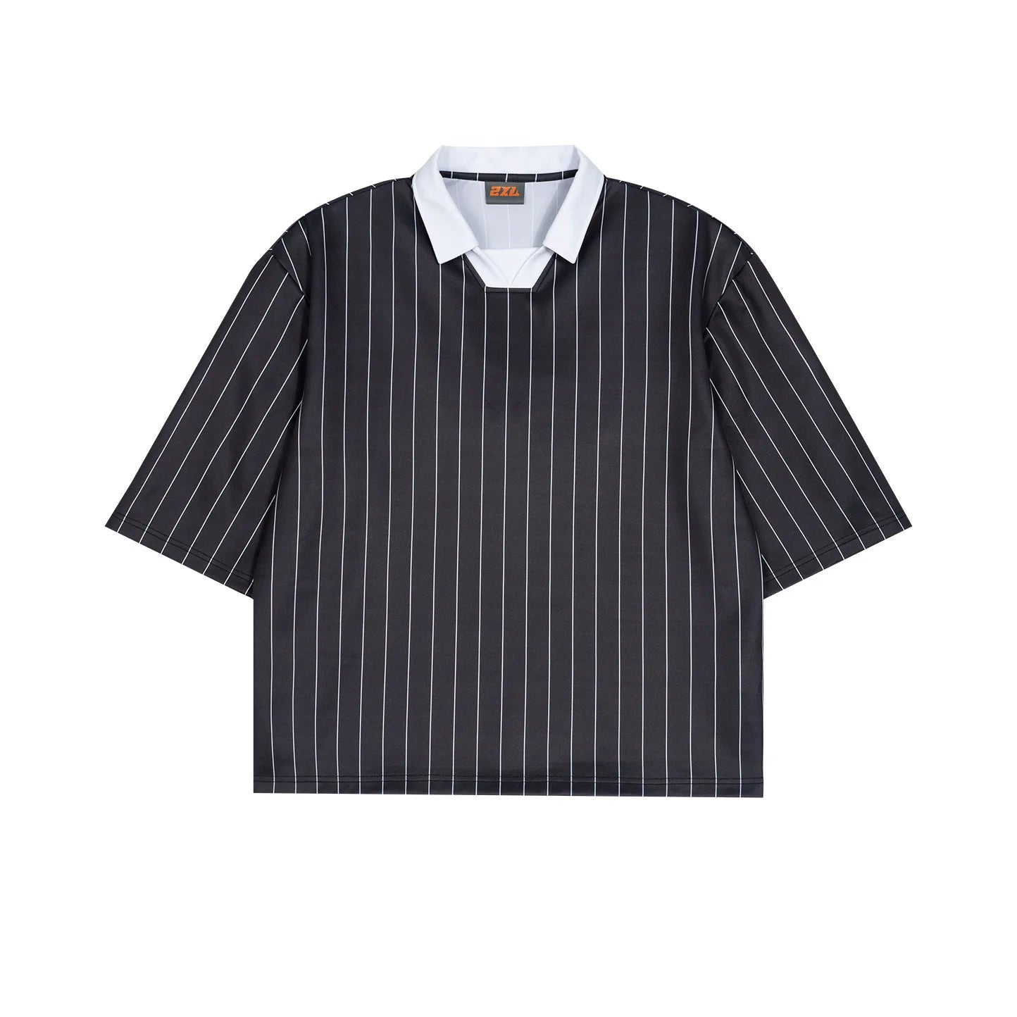 Polo Shirt Boxy Striped Short Sleeve