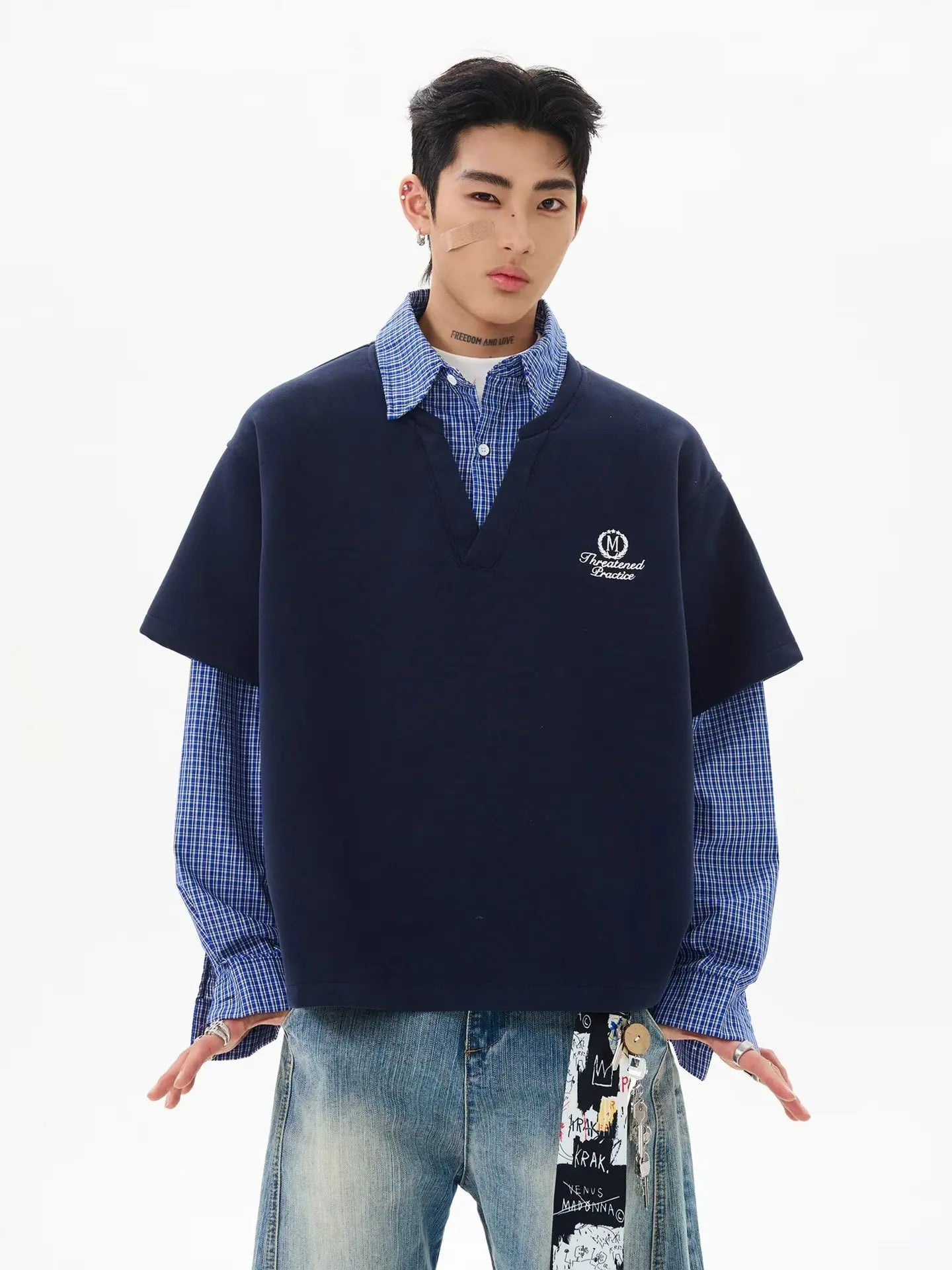 Oversized Polo Shirt Long Sleeve Streetwear
