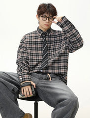 Men's  Plaid Long-Sleeved Shirt