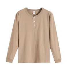 Button up 100% Cotton Henley Sweatshirts