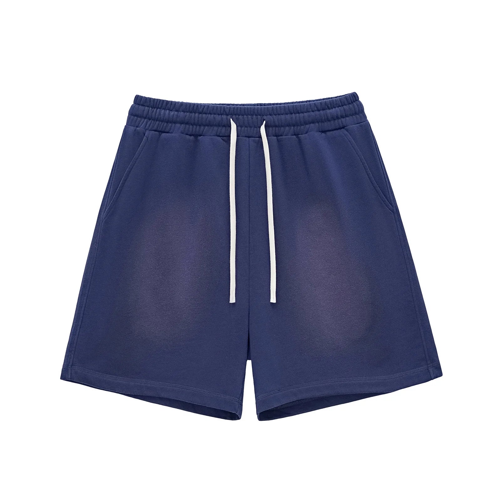 Solid Pattern 350gsm Wide Leg Acid-Wash Baggy Short
