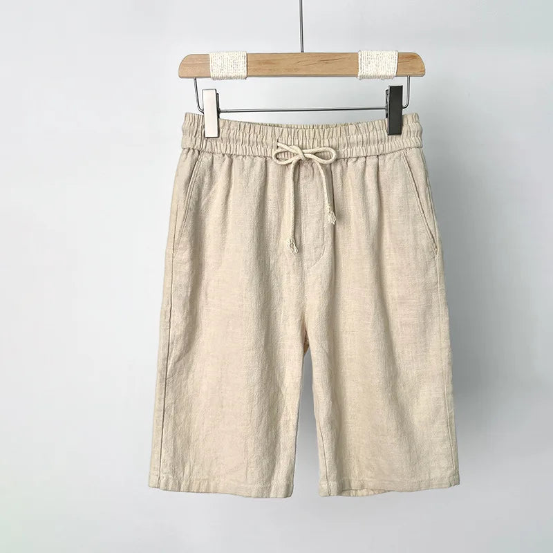 Casual Loose Fit Breathable Linen Regular Shorts