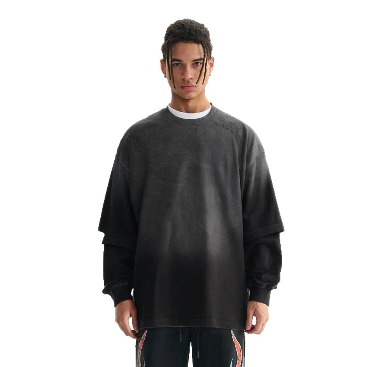 Double Layer 100% Cotton 260gsm Distressed Sweatshirts