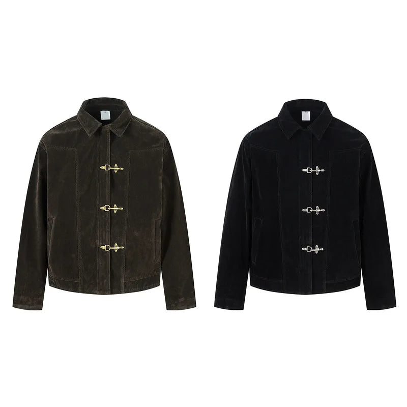 Boxy Fit Suede Deconstructed Jacket