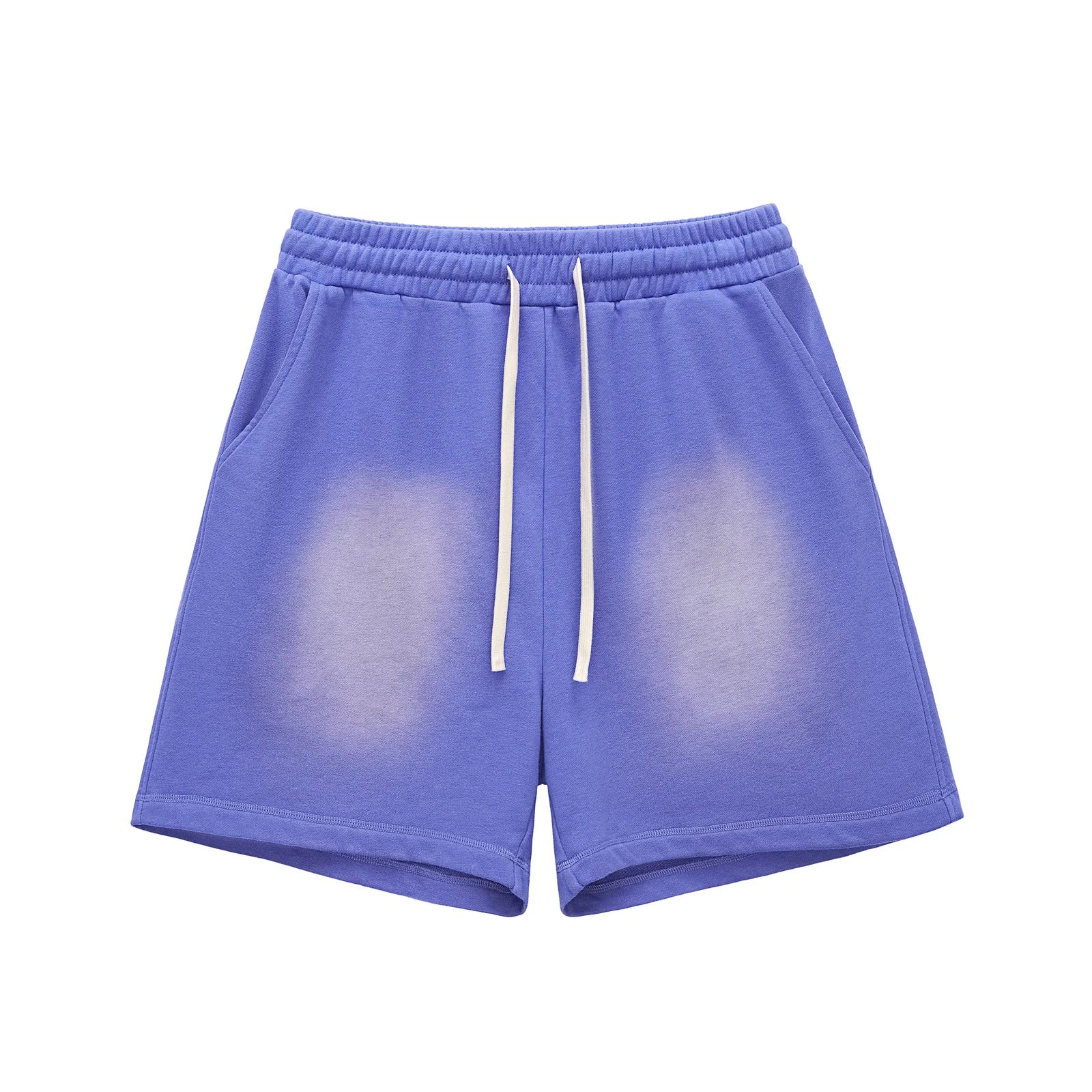 Solid Pattern 350gsm Wide Leg Acid-Wash Baggy Short