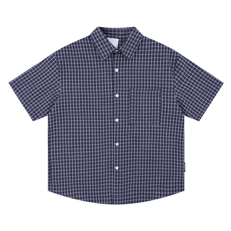 Men's Casual Boxy Plaid Short Sleeve Shirts