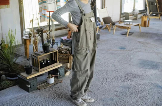Men's Riding Pants Jumpsuit Bib Overall Jeans