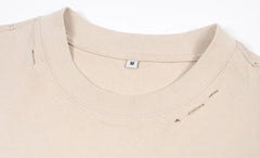 Vintage Distressed Cropped Style  100% Cotton Short Sleeved